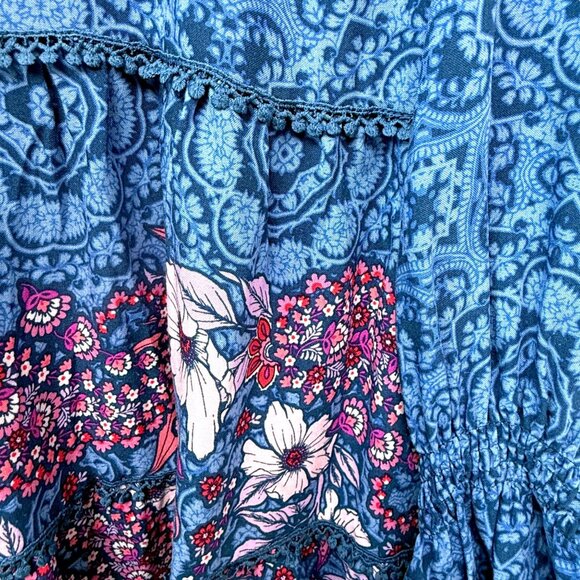 AVENUE Blue Boho Blouse Plus Size 20 Rayon Tunic Top Long Sleeve NWT - Picture 10 of 14